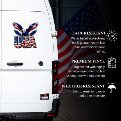 [NEW] Faith, Family, and Freedom USA Eagle Decal for Car, Truck, Bottle, Laptop & More