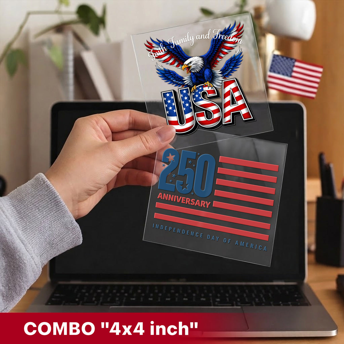 [NEW] Faith, Family, and Freedom USA Eagle Decal for Car, Truck, Bottle, Laptop & More