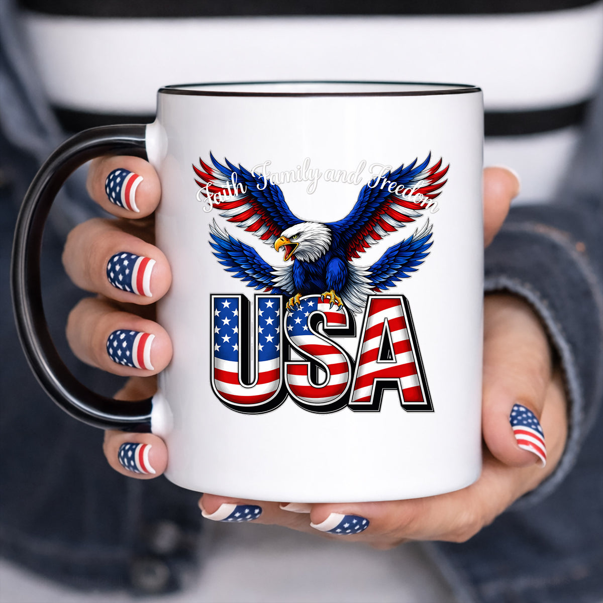 [NEW] Faith, Family, and Freedom USA Eagle Decal for Car, Truck, Bottle, Laptop & More