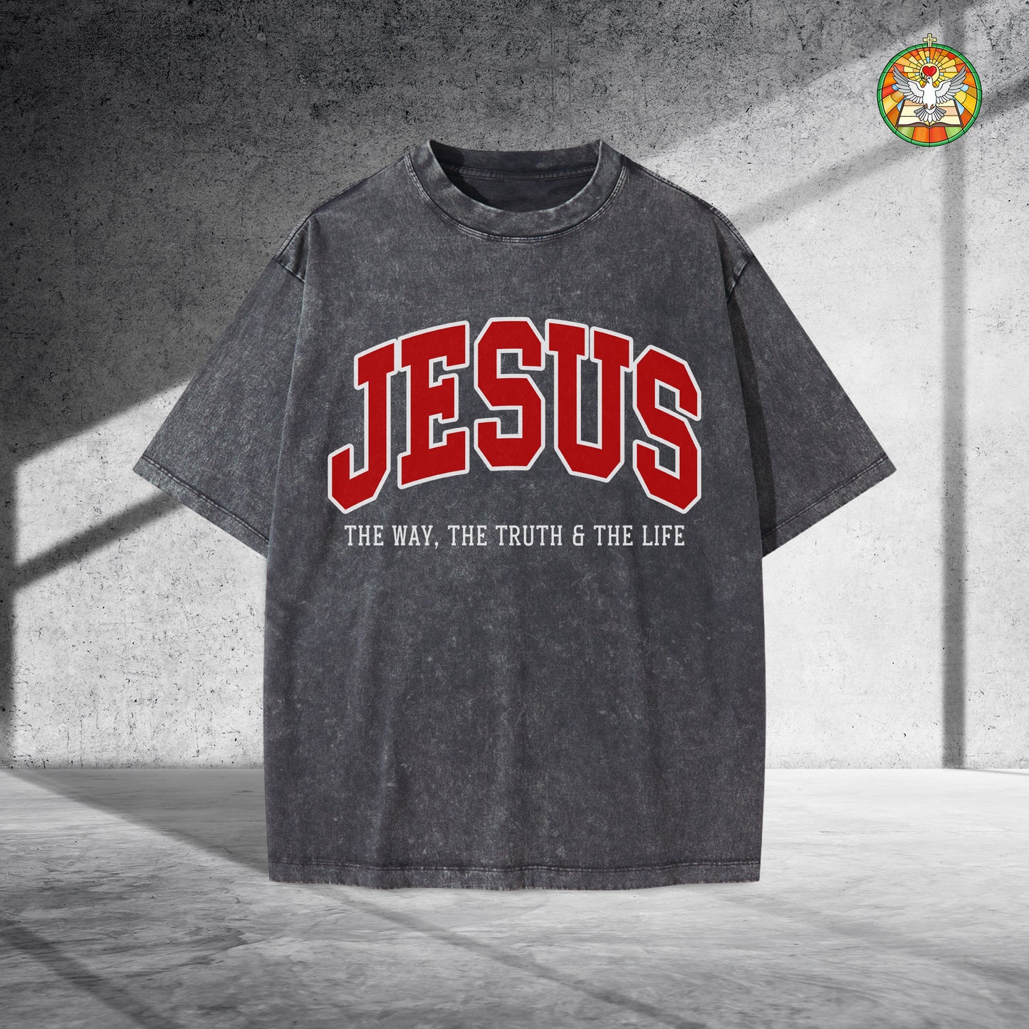 Jesus The Way The Truth & The Life Unisex Vintage Washed T-Shirt - Christian Faith Declaration