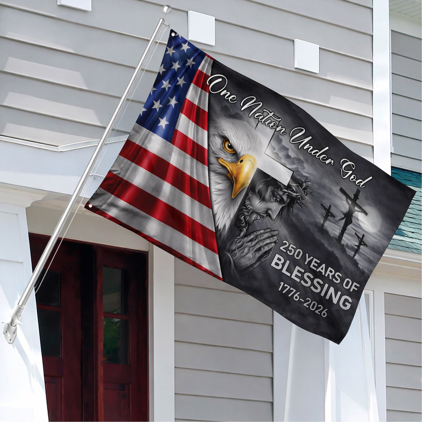 One Nation Under God 250 Years of Blessing (1776–2026) - House Flag/Garden Flag