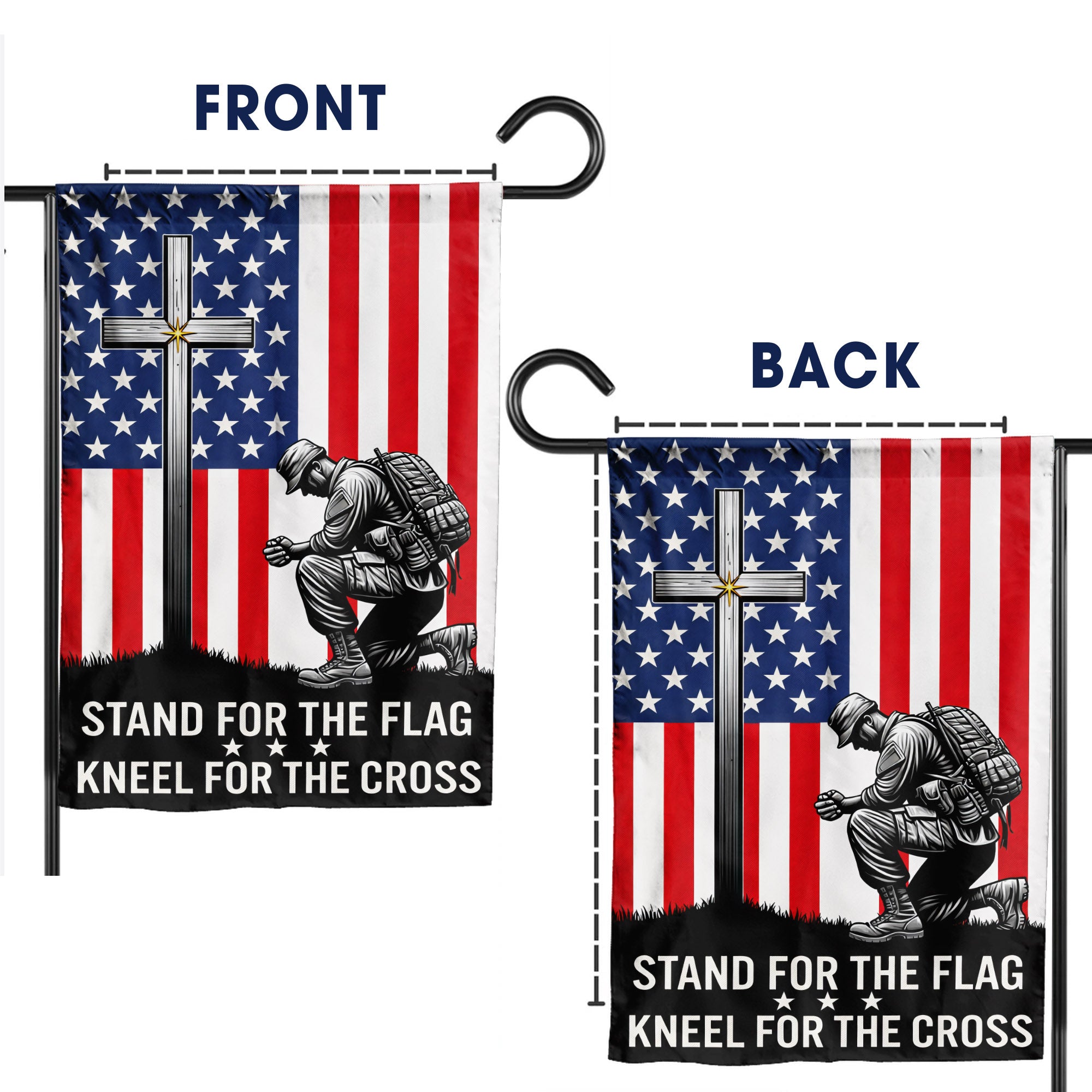 Faithful Warrior Kneeling at the Cross Garden Flag