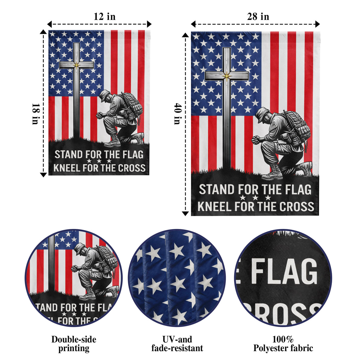 Faithful Warrior Kneeling at the Cross Garden Flag