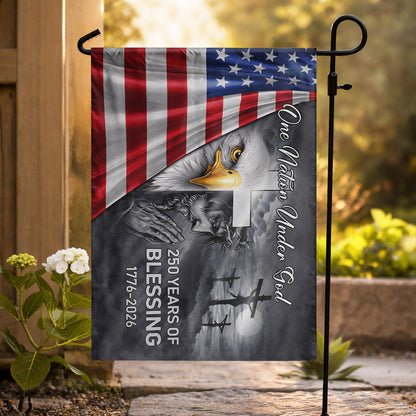 One Nation Under God 250 Years of Blessing (1776–2026) - House Flag/Garden Flag