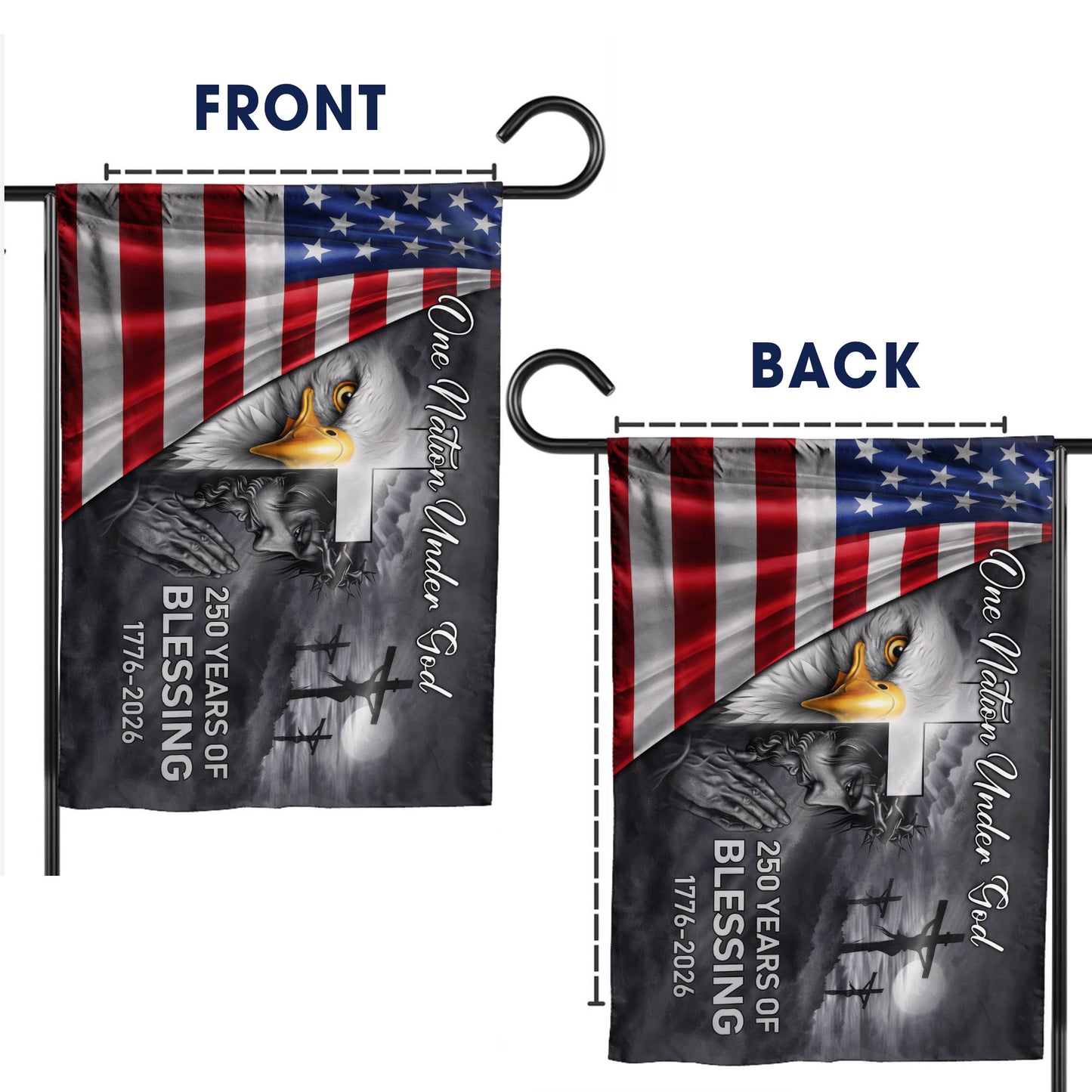 One Nation Under God 250 Years of Blessing (1776–2026) - House Flag/Garden Flag