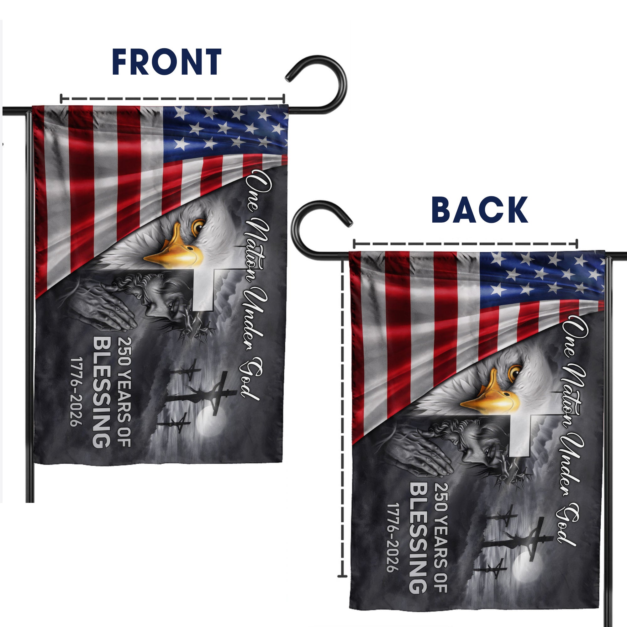 One Nation Under God 250 Years of Blessing (1776–2026) - House Flag/Garden Flag