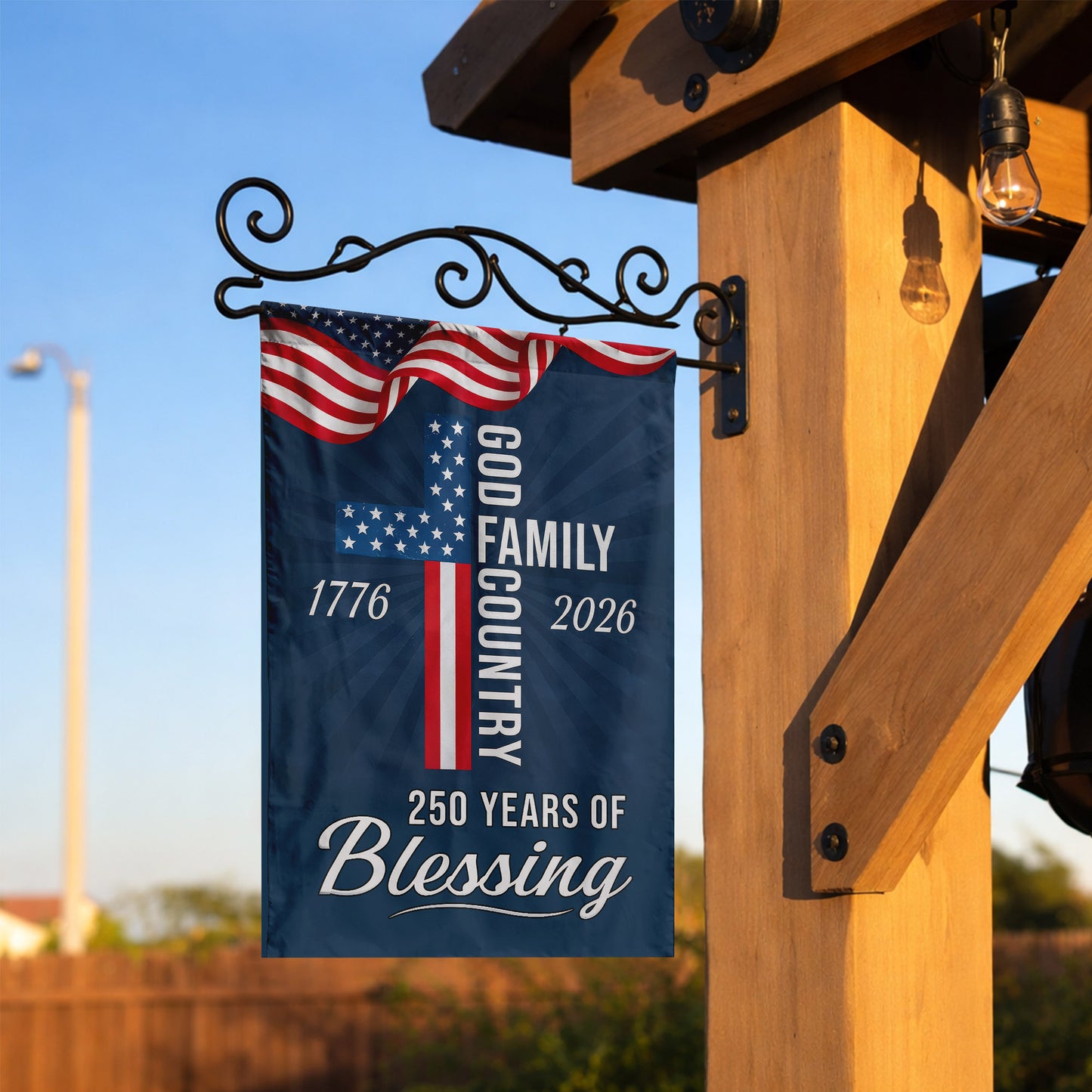 God Family Country 250 Years of Blessing - House Flag/Garden Flag