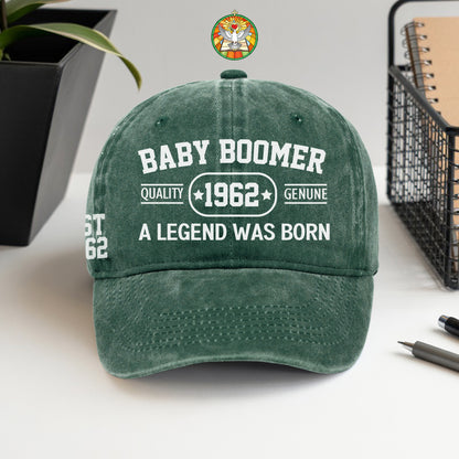 Baby Boomer Quality [Custom Year] Genuine A Legend Was Born Baseball Cap - Legendary Generation