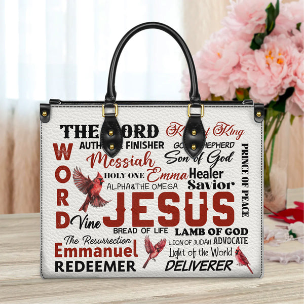 Jesus The Lord King Of King Leather Handbag - Personalized Leather Handbag with Your Name - T8-09