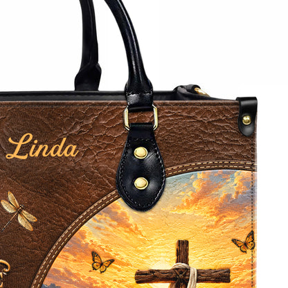 Personalized Blessed Pure In Heart Christian Handbag – Twill Faux Leather & PU Leather
