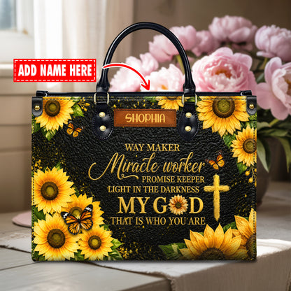 Personalized Way Maker Christian Handbag – Twill Faux Leather & PU Leather