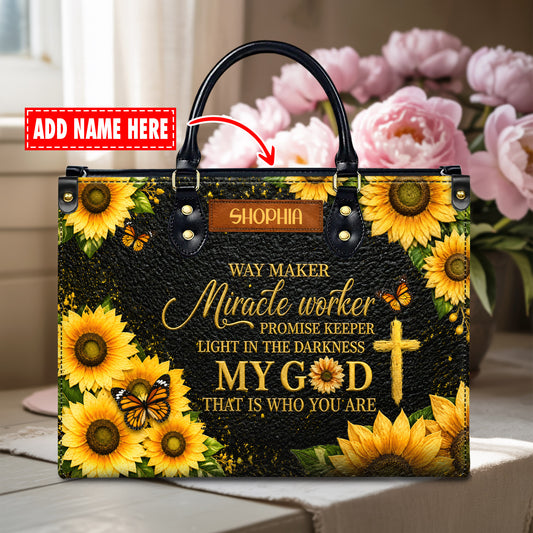 Personalized Way Maker Christian Handbag – Twill Faux Leather & PU Leather