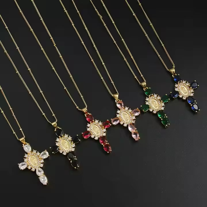 Rainbow Faith Cross Necklace