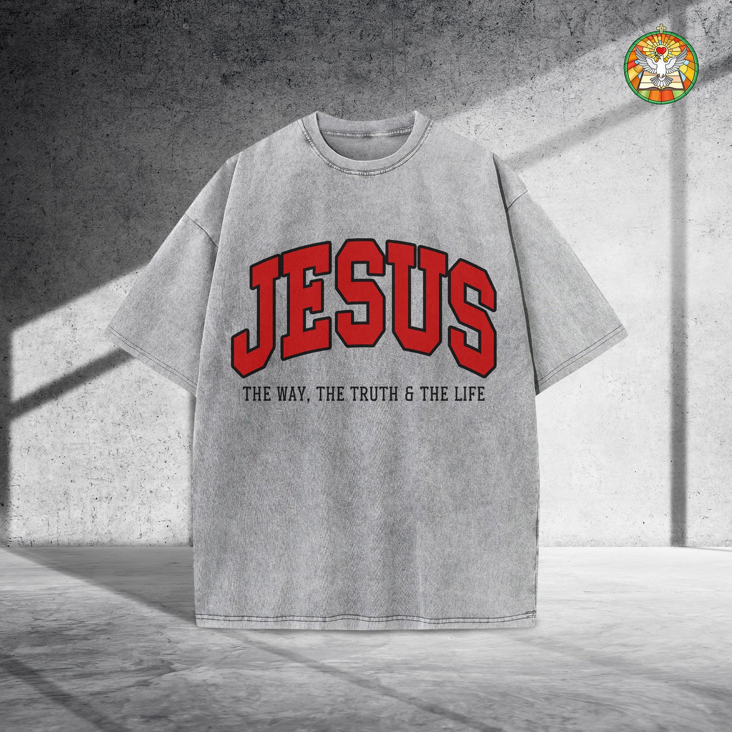 Jesus The Way The Truth & The Life Unisex Vintage Washed T-Shirt - Christian Faith Declaration