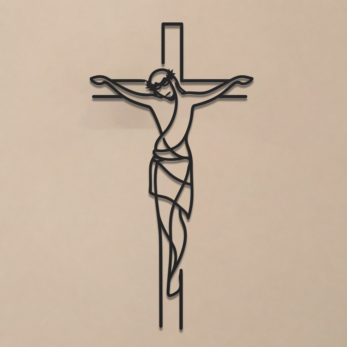 Jesus on the Cross Metal Wall Art for Christian Home Decor
