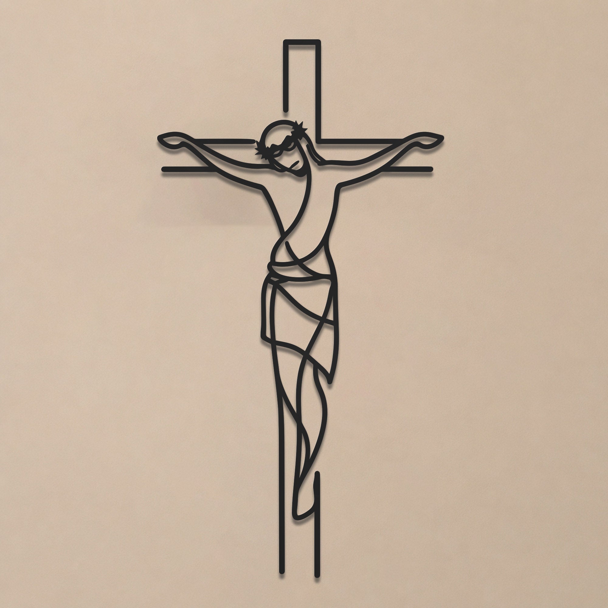 Jesus on the Cross Metal Wall Art for Christian Home Decor