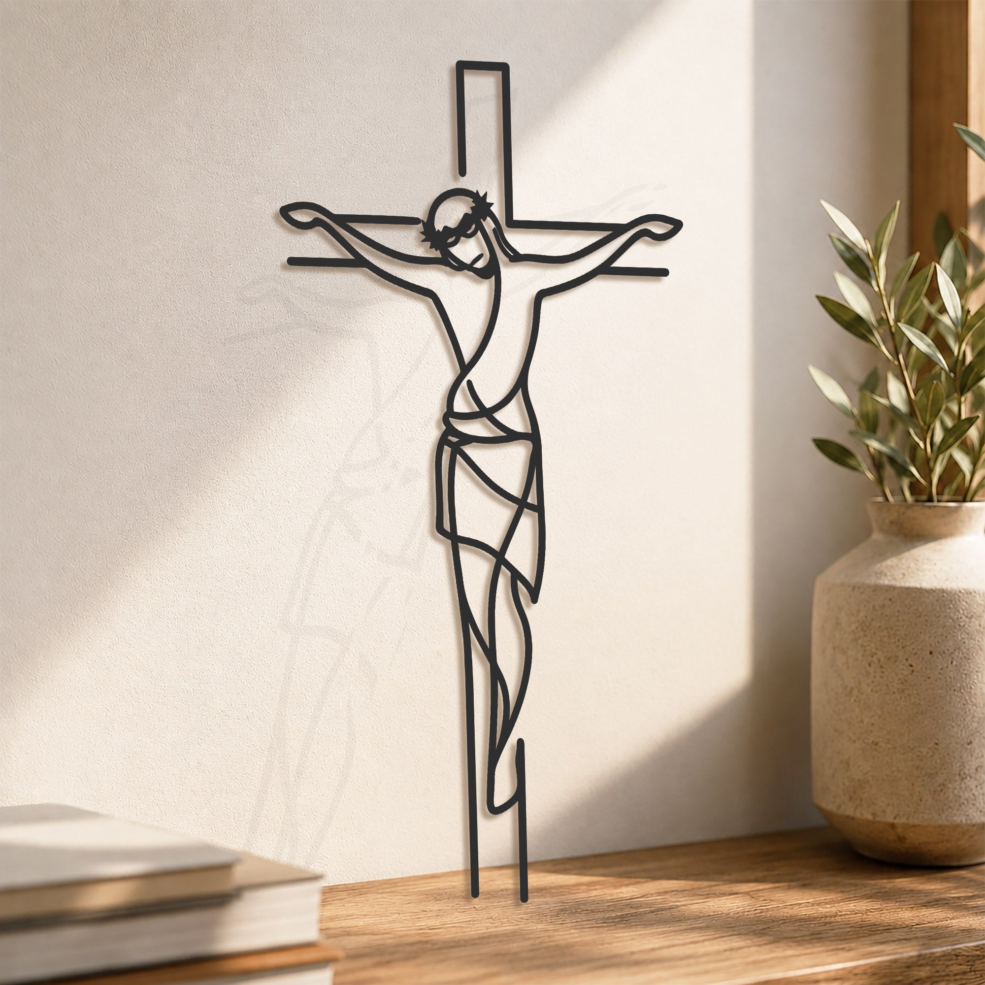 Jesus on the Cross Metal Wall Art for Christian Home Decor
