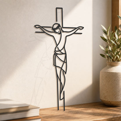 Jesus on the Cross Metal Wall Art for Christian Home Decor