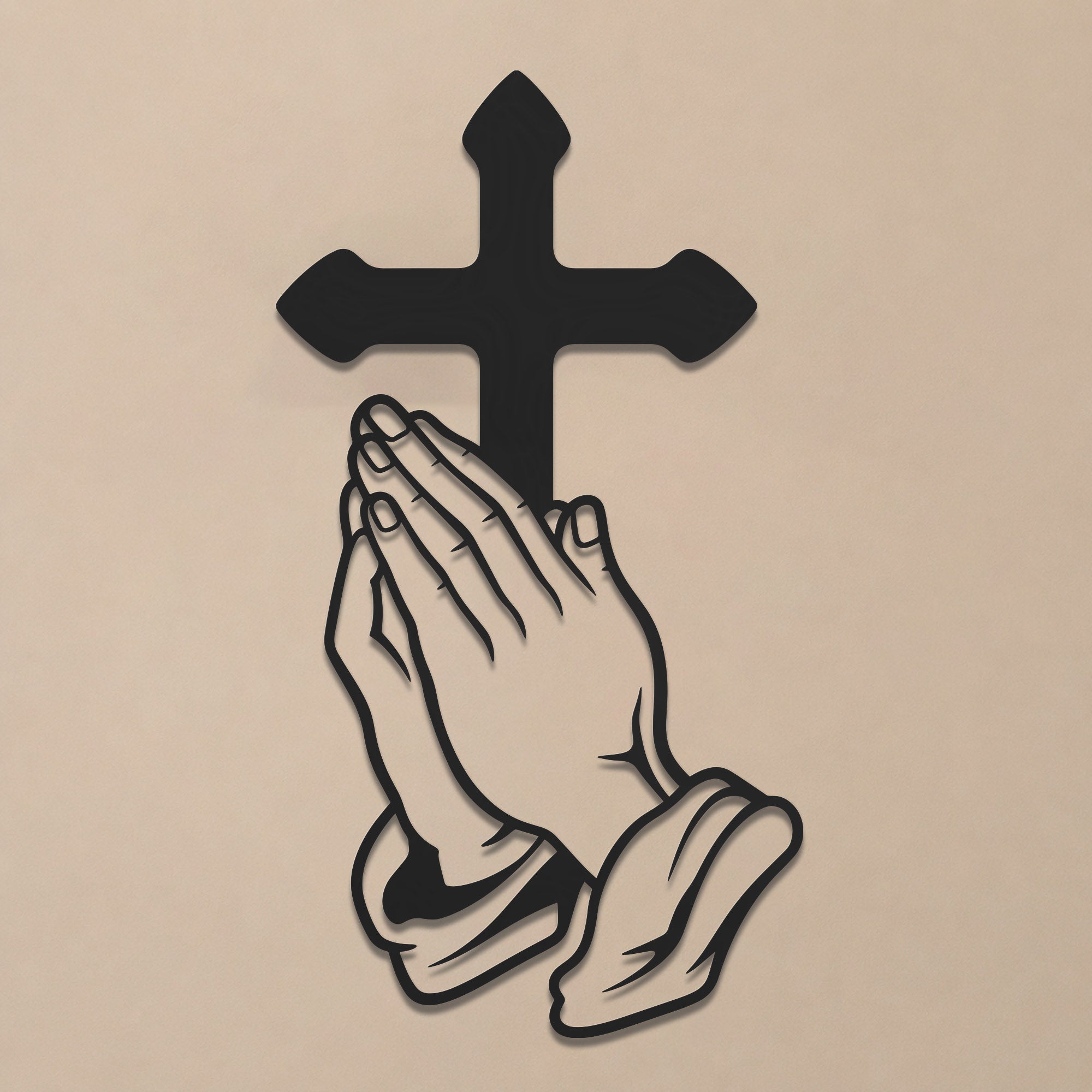 Christian Praying Hands Wall Sculpture for Christian Home Decor