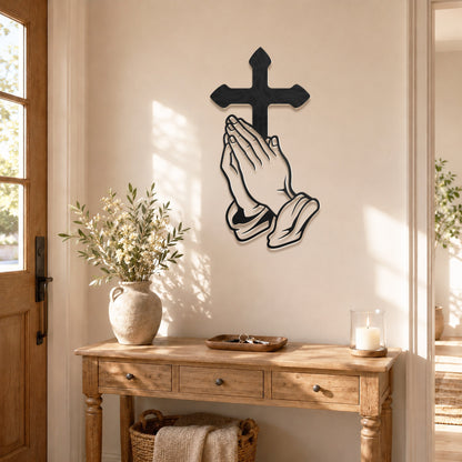 Christian Praying Hands Wall Sculpture for Christian Home Decor