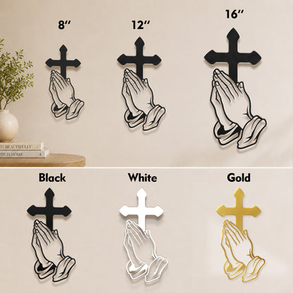 Christian Praying Hands Wall Sculpture for Christian Home Decor