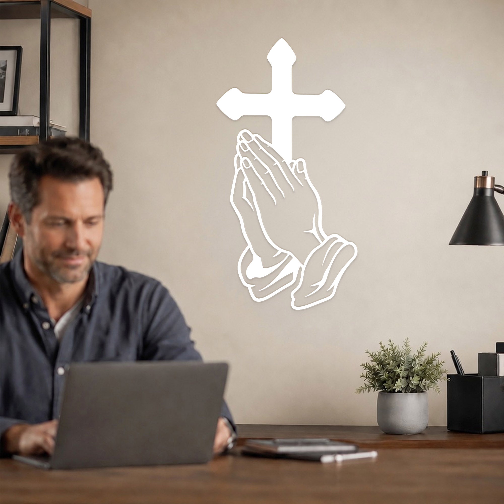 Christian Praying Hands Wall Sculpture for Christian Home Decor
