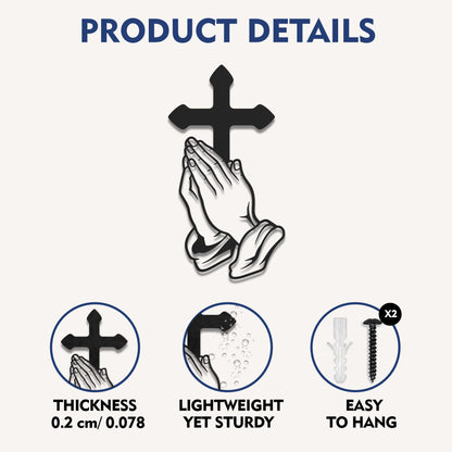Christian Praying Hands Wall Sculpture for Christian Home Decor