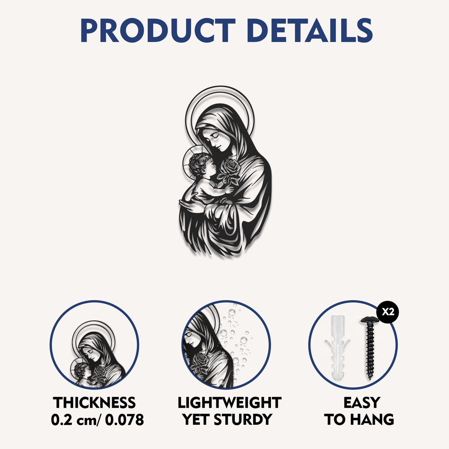 Mother Mary With Baby Jesus Religious Line Art Wall Decor Catholic Christian Minimalist Holy Family Home Decoration