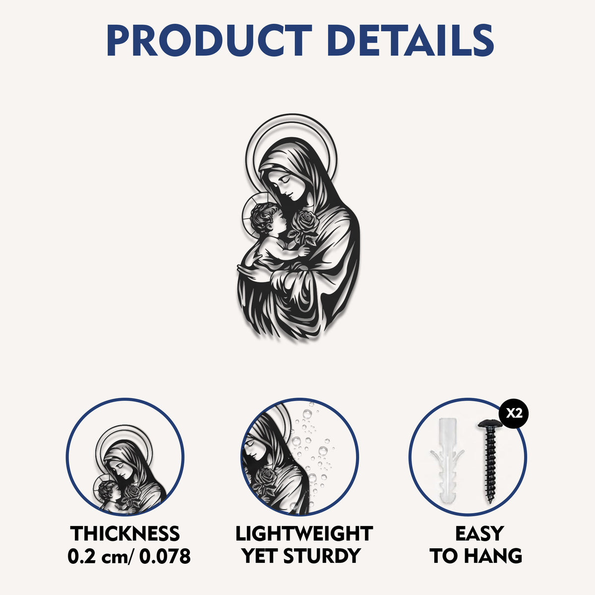 Mother Mary With Baby Jesus Religious Line Art Wall Decor Catholic Christian Minimalist Holy Family Home Decoration