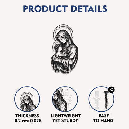 Mother Mary With Baby Jesus Religious Line Art Wall Decor Catholic Christian Minimalist Holy Family Home Decoration