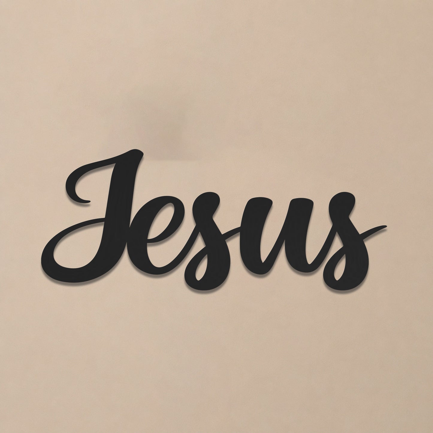 Jesus Script Metal Wall Art – Christian Jesus Name Metal Wall Decor Sign