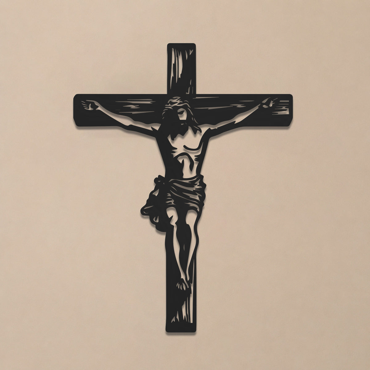 Jesus Crucifixion Cross Metal Wall Art – Christian Crucifix Metal Wall Decor Sign