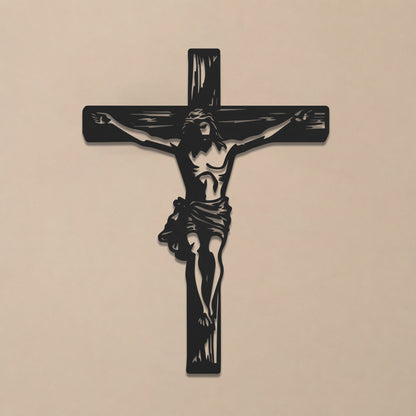 Jesus Crucifixion Cross Metal Wall Art – Christian Crucifix Metal Wall Decor Sign