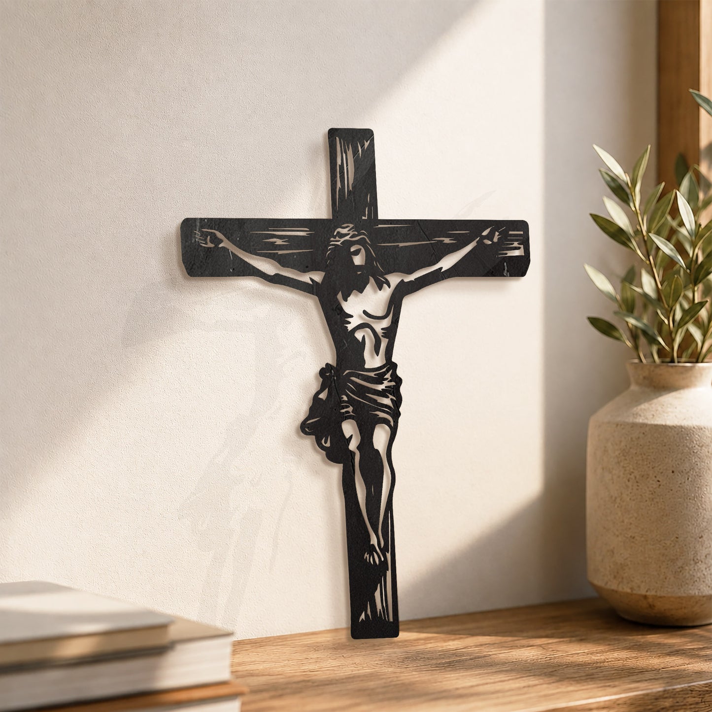 Jesus Crucifixion Cross Metal Wall Art – Christian Crucifix Metal Wall Decor Sign