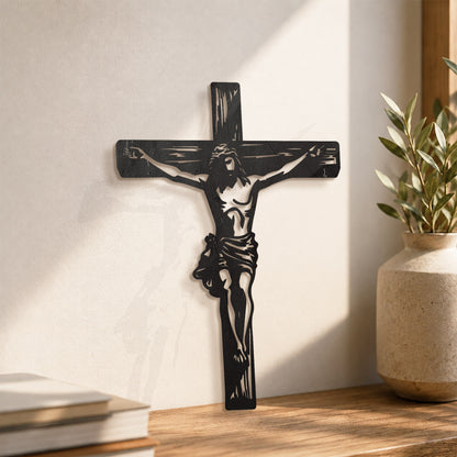 Jesus Crucifixion Cross Metal Wall Art – Christian Crucifix Metal Wall Decor Sign
