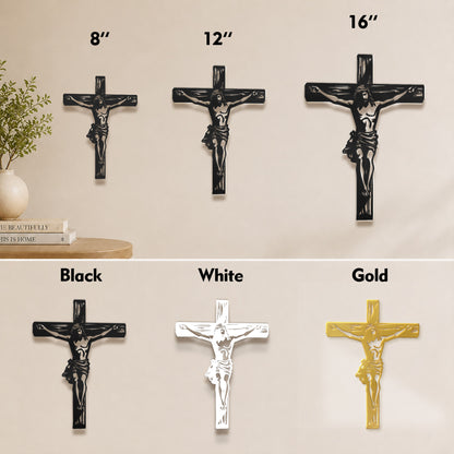 Jesus Crucifixion Cross Metal Wall Art – Christian Crucifix Metal Wall Decor Sign