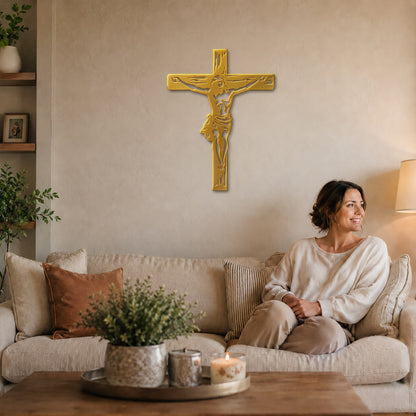 Jesus Crucifixion Cross Metal Wall Art – Christian Crucifix Metal Wall Decor Sign