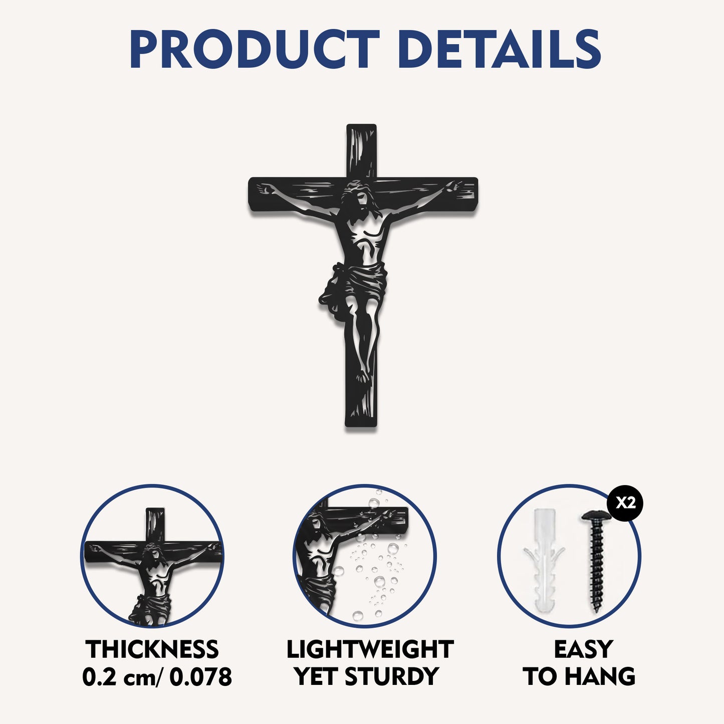 Jesus Crucifixion Cross Metal Wall Art – Christian Crucifix Metal Wall Decor Sign