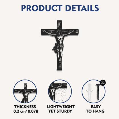 Jesus Crucifixion Cross Metal Wall Art – Christian Crucifix Metal Wall Decor Sign
