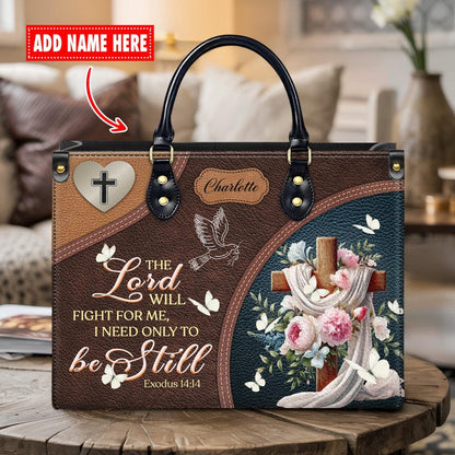 Personalized Be Still Christian Handbag – Twill Faux Leather & PU Leather