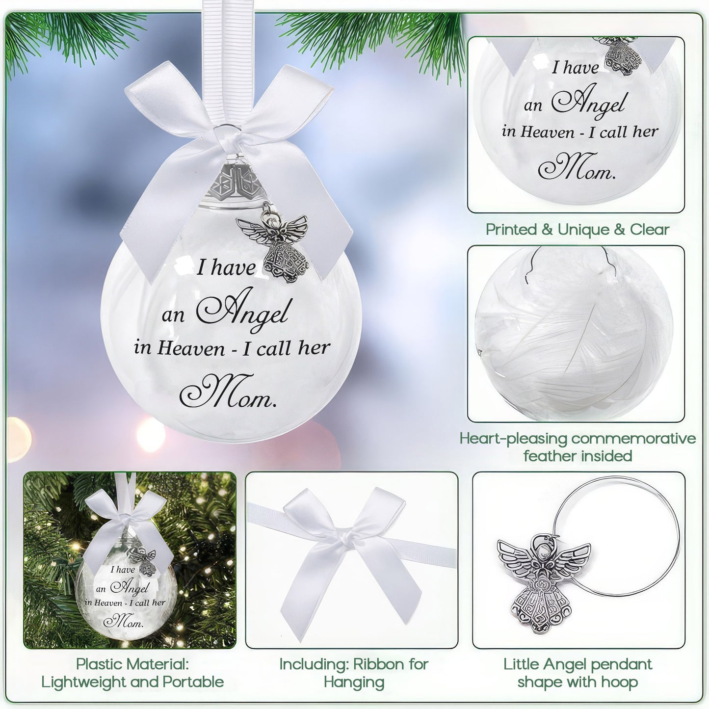 "Angel in Heaven" Angel Charm Christmas Ornament
