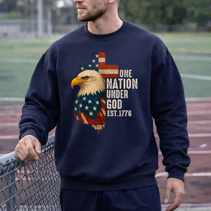 One Nation Under God Est 1776 – Faith & Freedom – Unisex Tshirt Gildan / Tshirt Comfort / V-neck/ Hoodie / Sweatshirt