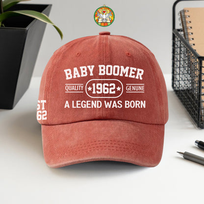 Baby Boomer Quality [Custom Year] Genuine A Legend Was Born Baseball Cap - Legendary Generation