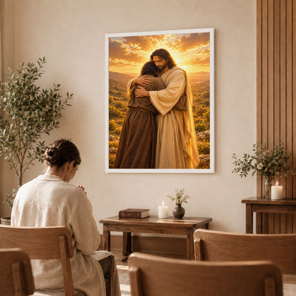 Restored In His Arms Christian Wall Art Poster/Canvas
