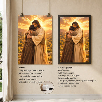 Restored In His Arms Christian Wall Art Poster/Canvas