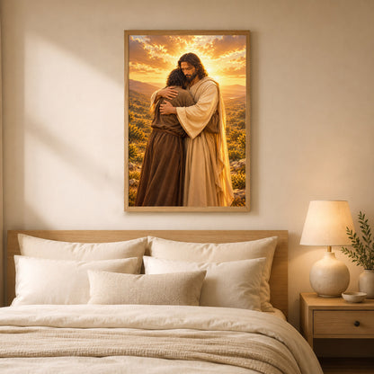 Restored In His Arms Christian Wall Art Poster/Canvas