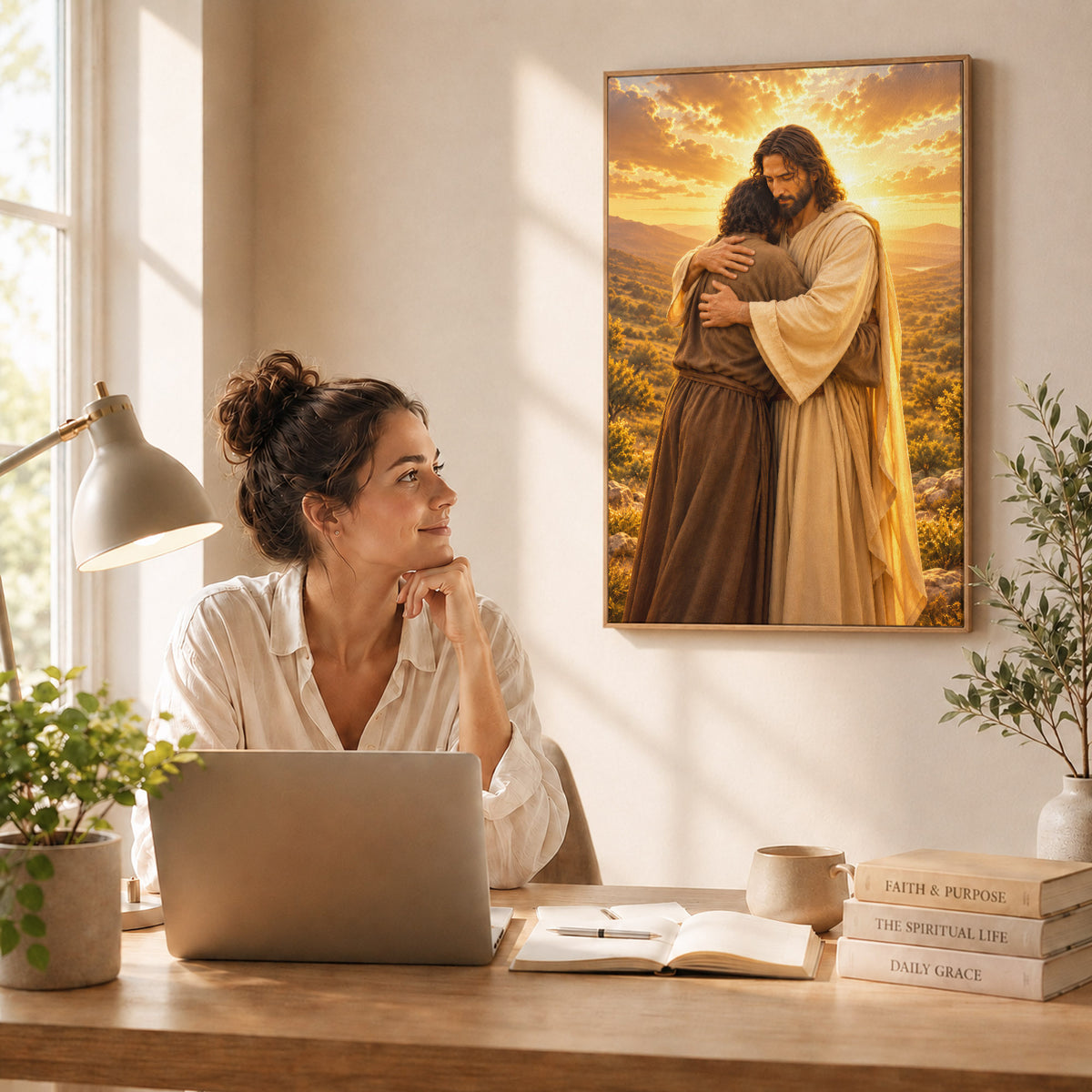 Restored In His Arms Christian Wall Art Poster/Canvas