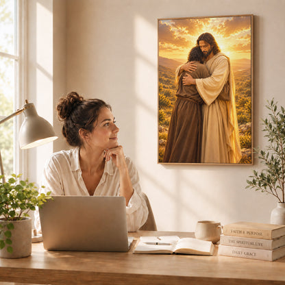Restored In His Arms Christian Wall Art Poster/Canvas