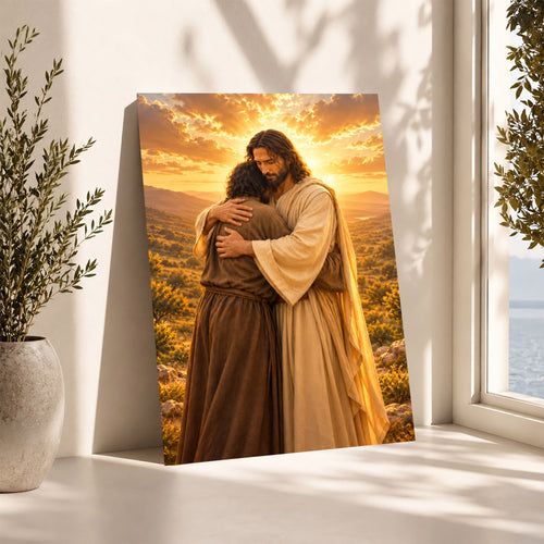 Restored In His Arms Christian Wall Art Poster/Canvas