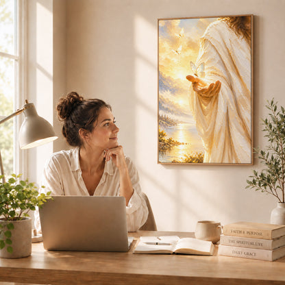 Light In His Hand Christian Wall Art Poster/Canvas